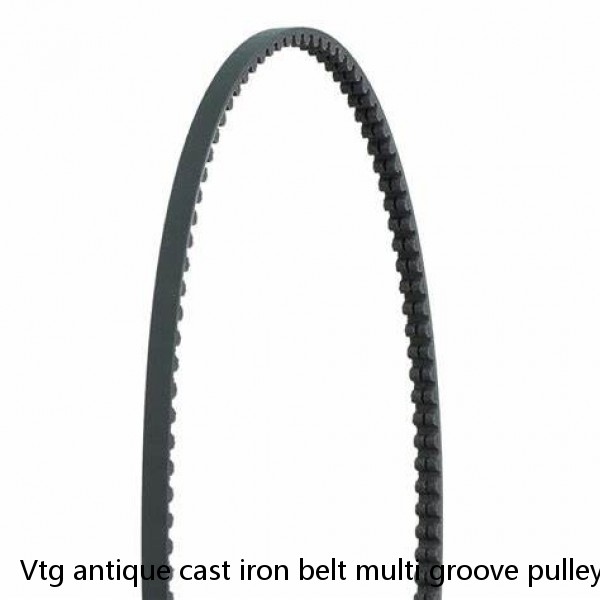 Vtg antique cast iron belt multi groove pulley farm industrial factory machine #1 image